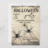 Twee zwarte spinnen op spinnenweb | Verouderd Kaart (Voorkant)