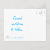 Twee zwarte swans Tekenen sparen de datum Briefkaa Aankondigingskaart (Achterkant)