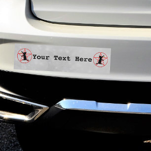 Twee zwarte zittende katten Rode pentagram cirkel  Bumpersticker