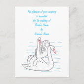 Twee Zwarte Zwanen Tekenen Huwelijk Nodigen Briefk Uitnodiging Briefkaart (Voorkant)