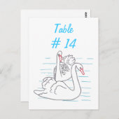 Twee Zwarte Zwanen Tekentafel Nummer Briefkaarten (Voorkant / Achterkant)