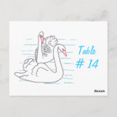 Twee Zwarte Zwanen Tekentafel Nummer Briefkaarten (Achterkant)