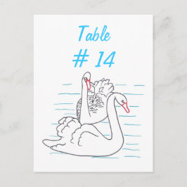 Twee Zwarte Zwanen Tekentafel Nummer Briefkaarten