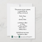 Twee Zwarte Zwanen Zwemmen Bruiloft Uitnodigingen (Achterkant)