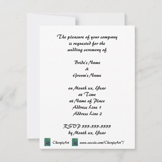 Twee Zwarte Zwanen Zwemmen Bruiloft Uitnodigingen (Achterkant)