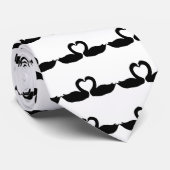 twee zwarte zwanenpictogram stropdas (Opgerold)