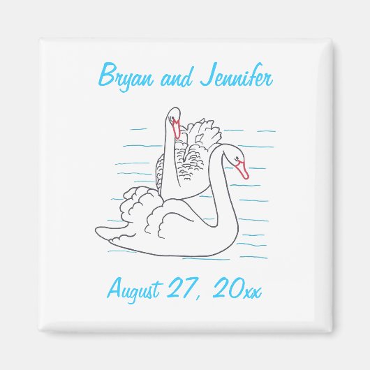 Twee zwarte Zwans Tekenen sparen de datumMagneten Magneet (Voorkant)