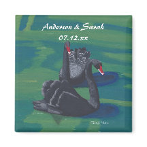 Twee zwarte zwemmen Aangepaste Datum Magneten