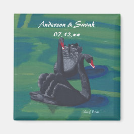 Twee zwarte zwemmen Aangepaste Datum Magneten