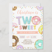 Twee zweet Donut Girl 2e verjaardag prins Kaart (Voorkant)