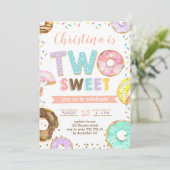 Twee zweet Donut Girl 2e verjaardag prins Kaart (Staand voorkant)