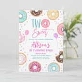 Twee zweet Donut Waterverf meisje Tweede verjaarda Kaart (Staand voorkant)