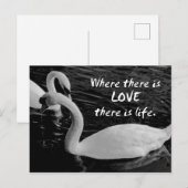 Twee zwemmen op het meer briefkaart (Voorkant / Achterkant)