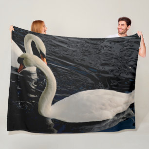 Twee zwemmen op het meer fleece deken