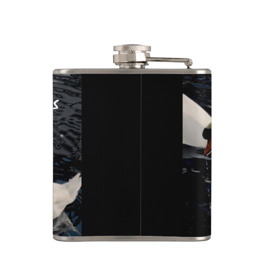 Twee zwemmen op het meer heupfles (Achterkant)