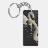 Twee zwemmen op het meer sleutelhanger (Voorkant Links)