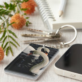 Twee zwemmen op het meer sleutelhanger (Voorkant Rechts)