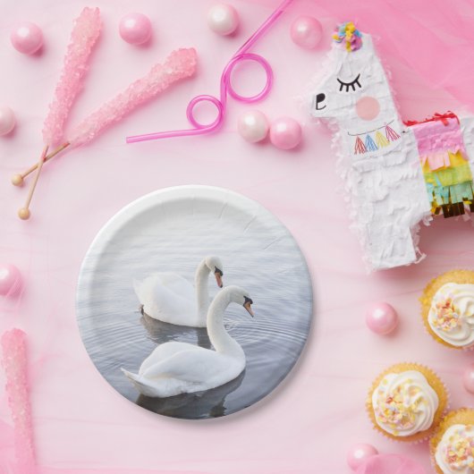 Twee zwemmen op het Tranquil Lake Papieren Bordje (Feest)