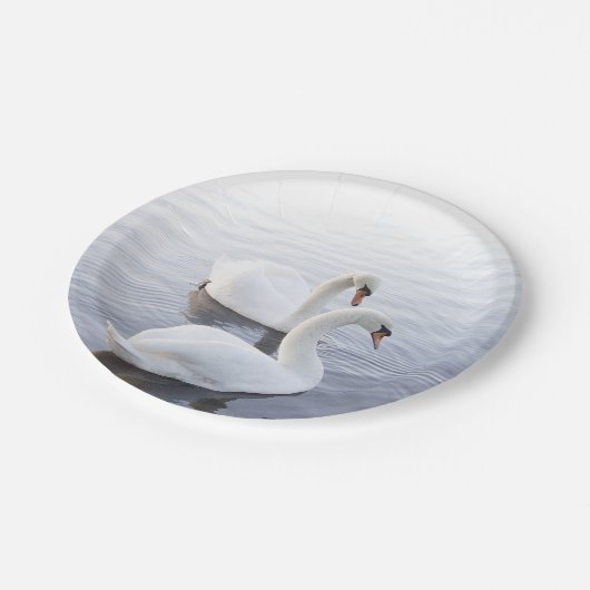 Twee zwemmen op het Tranquil Lake Papieren Bordje (Gekanteld)