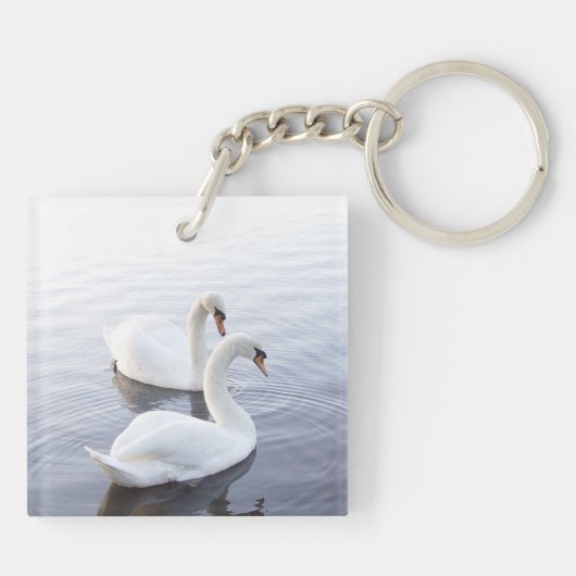 Twee zwemmen op het Tranquil Lake Sleutelhanger (Achterkant)