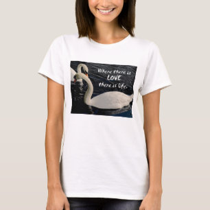 Twee zwemmen op Lake met Love Message T-shirt