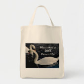 Twee zwemmen op Lake met Love Message Tote Bag (Voorkant)