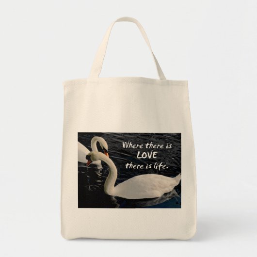 Twee zwemmen op Lake met Love Message Tote Bag (Voorkant)