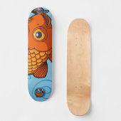 Twee zwemvisvriendelijke Cartoon Koi Carp Persoonlijk Skateboard (Voorkant)