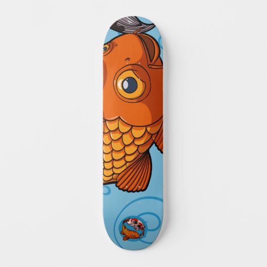 Twee zwemvisvriendelijke Cartoon Koi Carp Persoonlijk Skateboard (Voorkant)