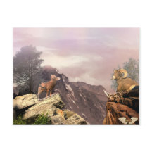 Twee zwervers in het Briefkaart van het hoge land