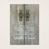 Tweebarndeuren Landbruiloft Charity Favor Visitekaartje (Voorkant)