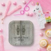 Tweebarndeuren Landbruiloft Papieren Bordje (Feest)