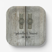 Tweebarndeuren Landbruiloft Papieren Bordje (Voorkant)