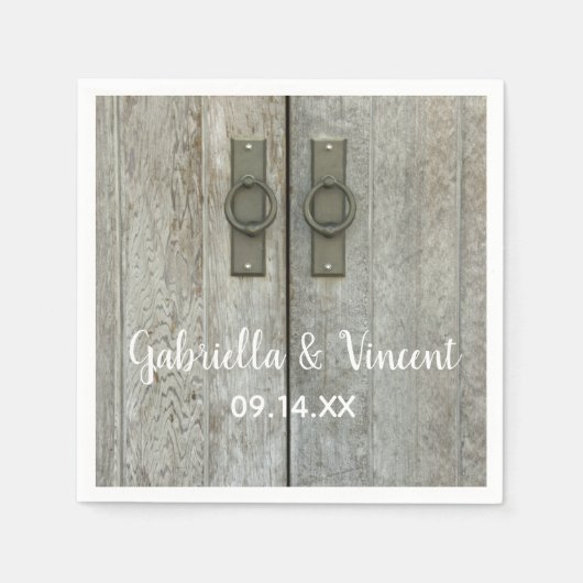 Tweebarndeuren Landbruiloft Servetten (Voorkant)