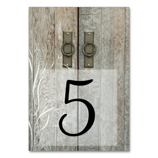 Tweebarndeuren Tafelnummers land bruiloft (Achterkant)