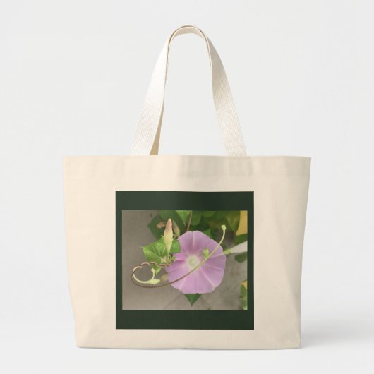Tweebeeldige Bloem en Rank Dagwinde Grote Tote Bag (Voorkant)