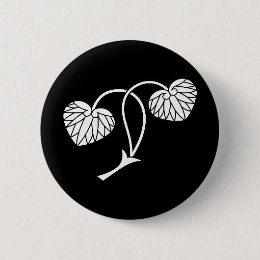 Tweebladhollyhock Ronde Button 5,7 Cm (Voorkant)