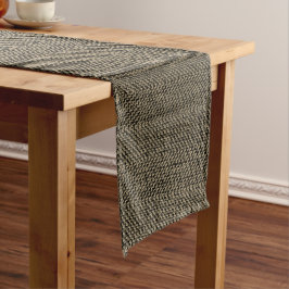 Tweed bruin en zwart korte tafelloper