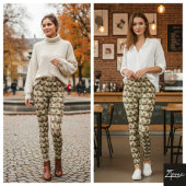 Tweed diagonale ruit aardetinten fijn leggings