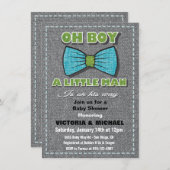 Tweed Little Man Baby Douche Uitnodigingen (Voorkant / Achterkant)