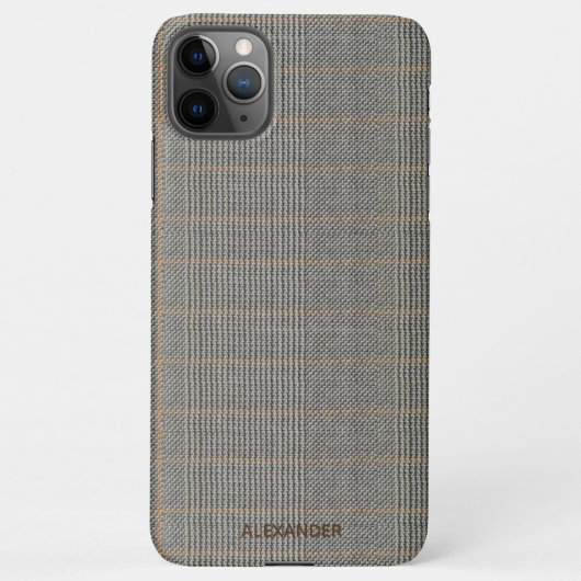 Tweed look Personalized Mannen vrouwen Budget iPhone Hoesje (Achterkant)