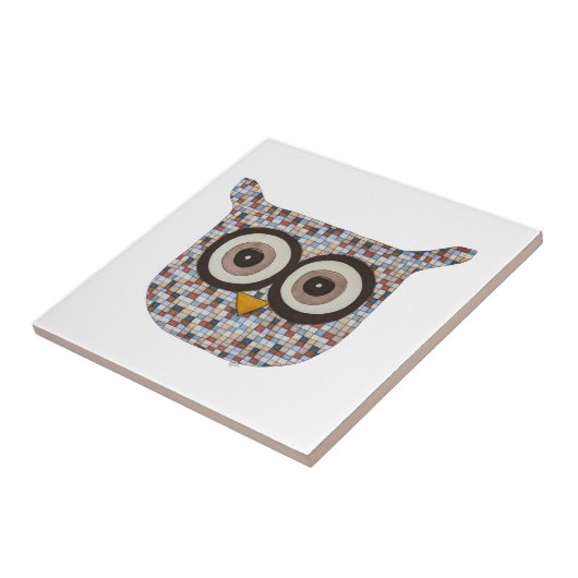 Tweed Owl Ceramic Tile Tegeltje (Zijkant)