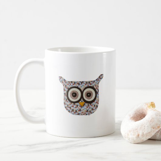 Tweed Owl Coffee Mok (Met donut)