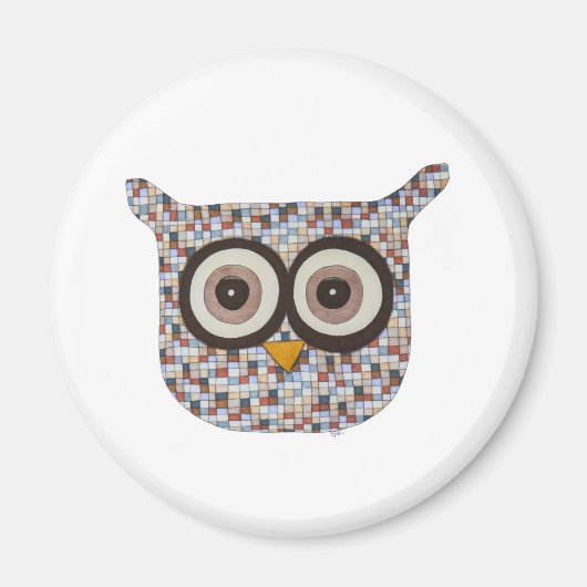 Tweed Owl Magnet (Voorkant)