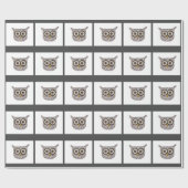 Tweed Owl Wrapping Paper Cadeaupapier (Vlak)