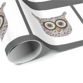 Tweed Owl Wrapping Paper Cadeaupapier (Rol Hoek)