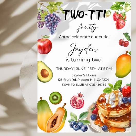 TWEED -TTI Fruitige Jongens 2e Verjaardagsfeestje Kaart
