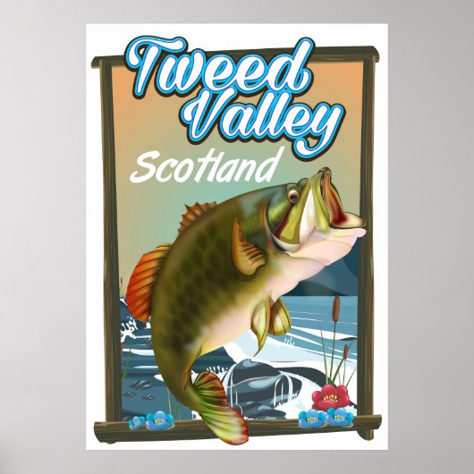 Tweed Valley Schotland Vissen poster (Voorkant)