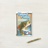 Tweed Valley Schotland Vissen poster Post-it® Notes (Op bureau)