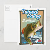 Tweed Valley Schotse visposter. Briefkaart (Voorkant / Achterkant)